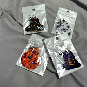 Faux leather Halloween earrings